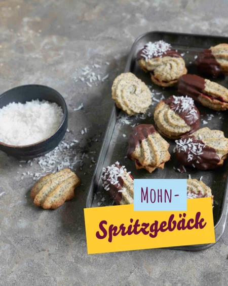 Mohn-Spritzgebäck mit Marmeladenfüllung : MOIN CARD